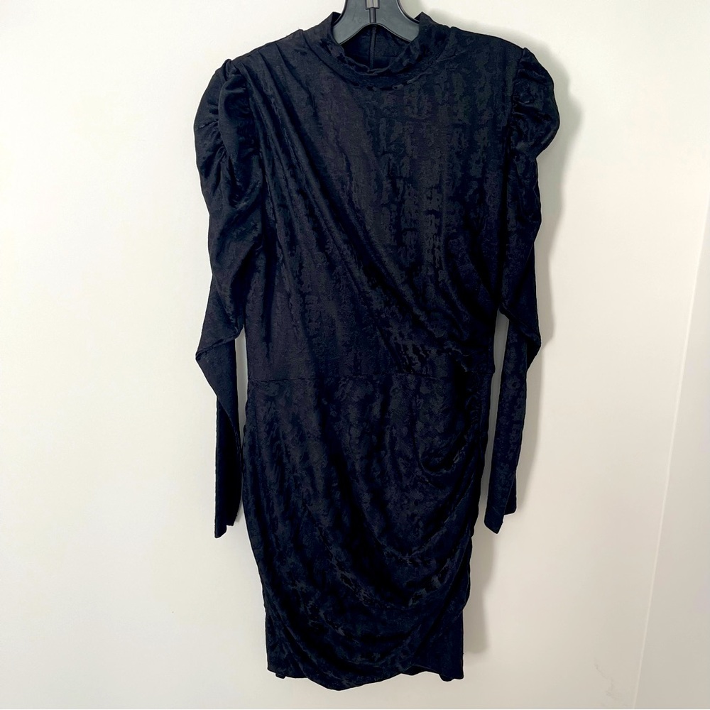 H&M Jacquard-Weave Black Mini Dress